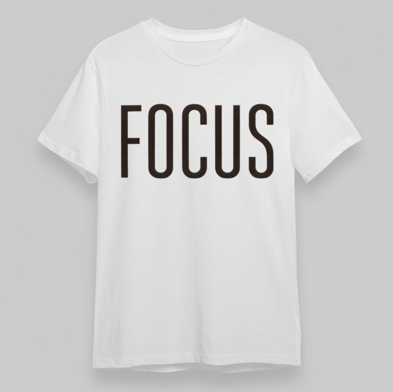 

Men s Plus Size Classic T-Shirt Focus Bold Black Lettering Graphic Cotton Tee L