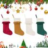 Retro Style Holiday Party Decorations Large Ruffled Cuff Christmas Stockings, Thick Xmas Gift Sack with Hanging Decorative Stockings for Home
