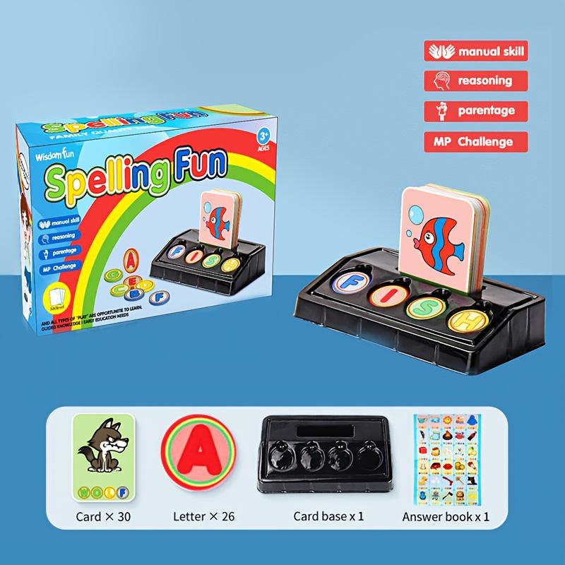 Spelling Fun Game Educational Toy, Interactive Spelling Board, 30 Cards 26 Letters, Parent-Child Learning Fun