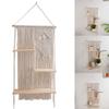 Macrames Wall Shelf 3 Tiers Tassels Shelves for Wall Tapestry Hangings Shelves Cotton Rope Organizers Indoor Plant Decors
