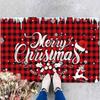 Welcome Christmas Tree Door Mat Red Xmas Holiday Rug For Entryway Front Door Porch Indoor Outdoor Winter Home Decor Gift