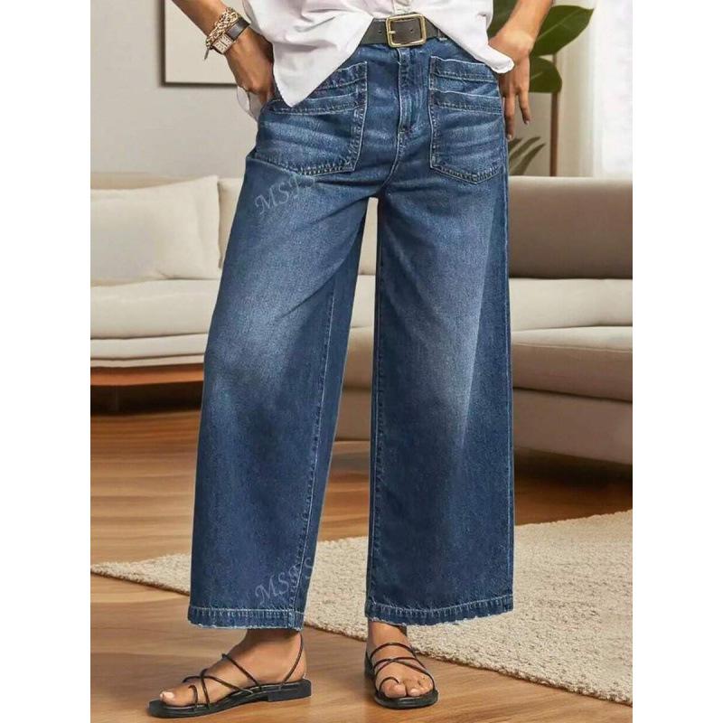 Q 92322 Plus Size Wide Leg Cross-Border Jeans