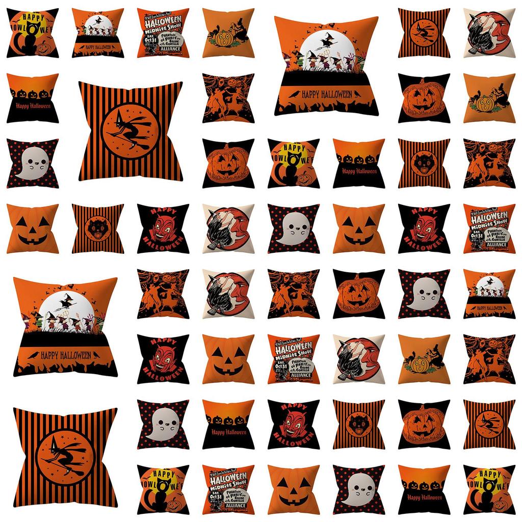 Super Soft Halloween Pumpkin Throw Pillow Case For Cozy Sofa And Festive Home Decor