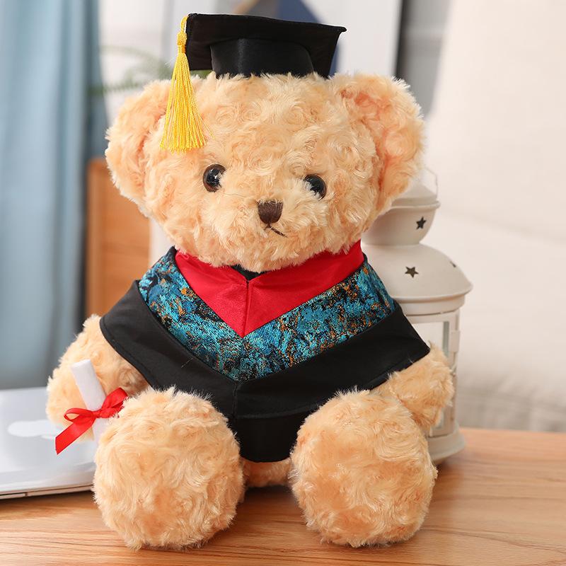 40Cm Brown Teddy Bear Plush Graduation Animal Toy Stuffed Doctor Bachelor University College Souvenir Classmate Gift