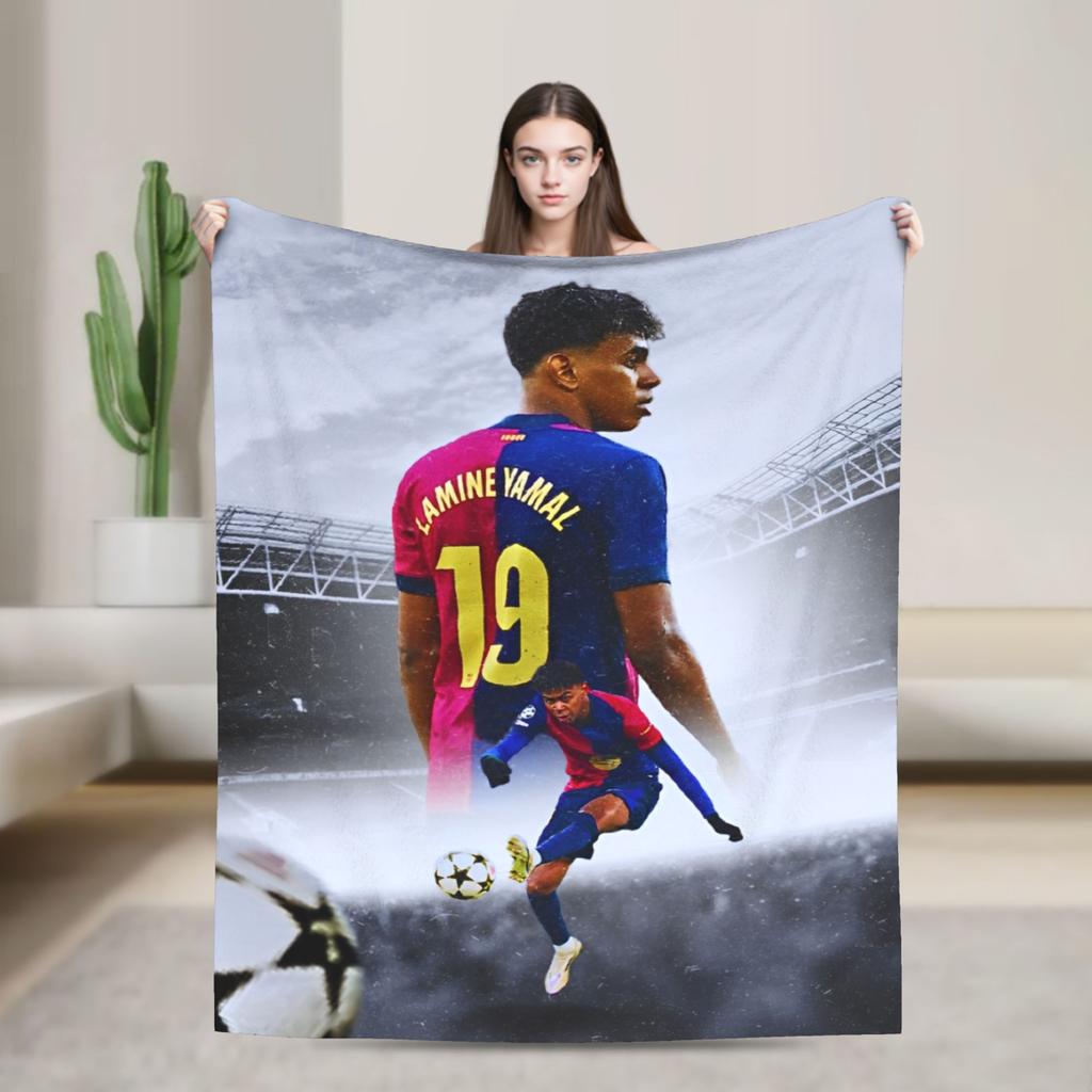 Lamine YYamal Flannel Blanket Number Football Creative Throw Blankets for Home cm Quilt