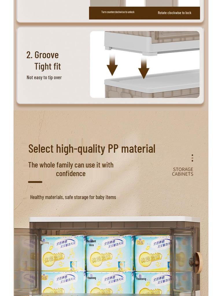 Foldable Large Plastic Wardrobe Cabinet: No-Installation Storage for Clothes, Snacks, and Toys