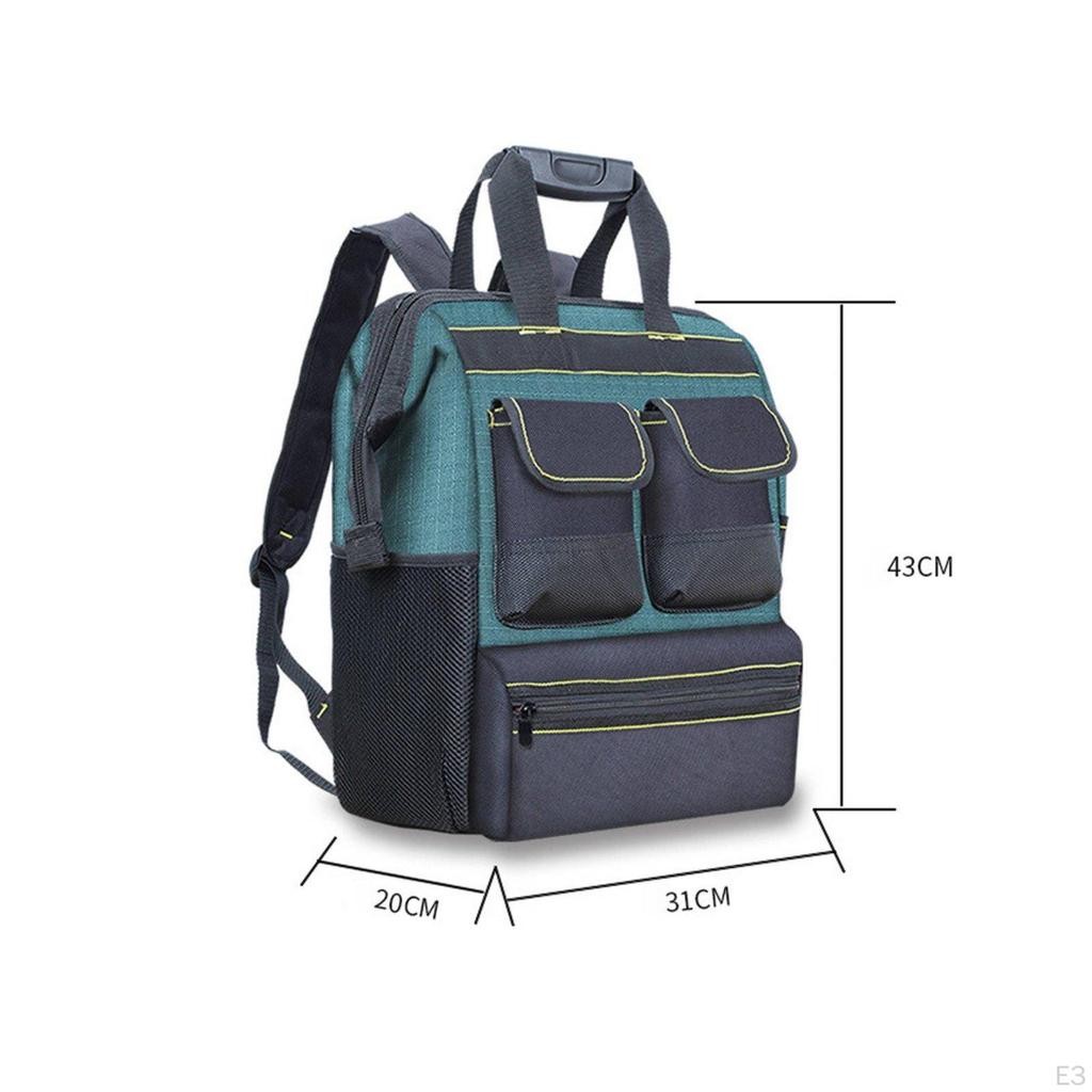 Electrician Tool Bag Large Capacity Heavy Duty Backpack WearResistant MultiCompartment Work