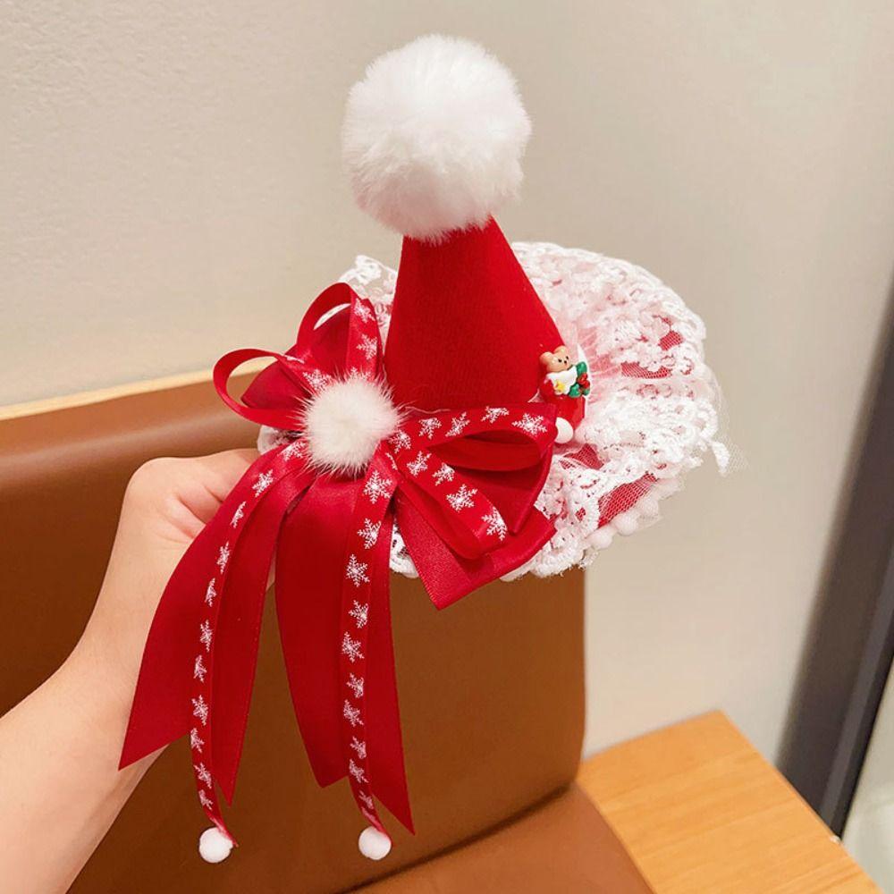 Bowknot Children Christmas Hair Clip Christmas Hat Headband Christmas Costume Dress Up