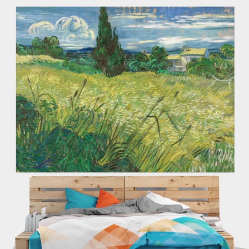 Landscape Background Cloth Ins Hanging Cloth Art Living Room Wall Cloth Bedside Decoration Tapestry Bedroom Wall Blanket