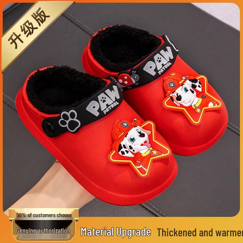 PAW Patrol Toddler Fleece-Lined Waterproof Cotton Slippers - Cute & Warm Winter Shoes