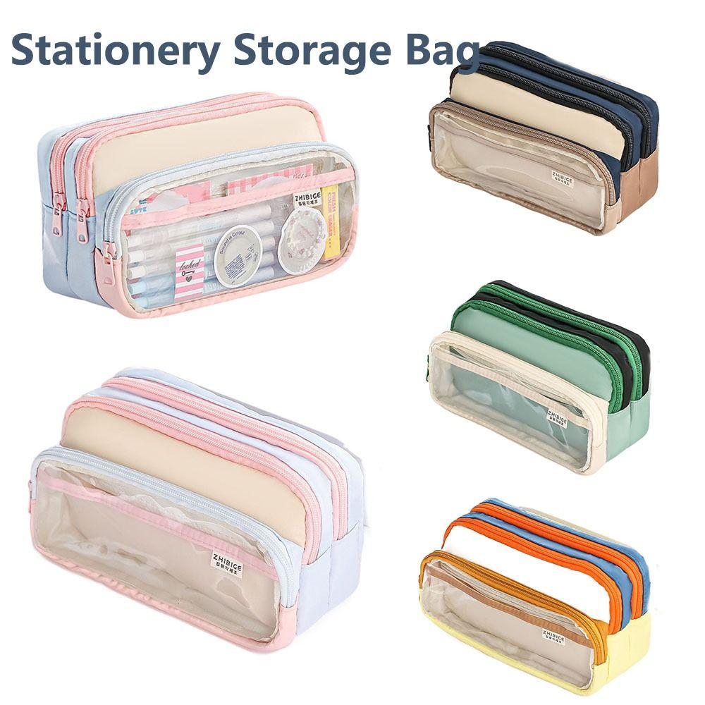 Large Capacity Stationery Storage Bag Japanese Style Pen Pencil Case Pencil Bag  Kids Gift