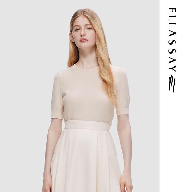 ELLASSAY Women's Lyocell Short Sleeve Knit Top