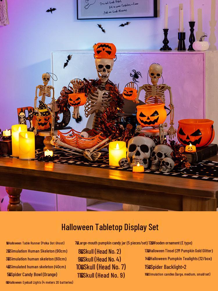Halloween Glow-in-the-Dark Pumpkin Lantern Set for Party Decorations