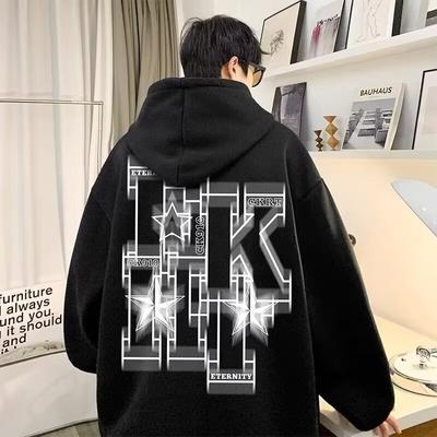 Retro svetr Hong Kong Style Pánské Jarní a Podzimní Pánský svetr s kapucí Americký Heavy High Street Ins Fashion Brand Baggy Coat