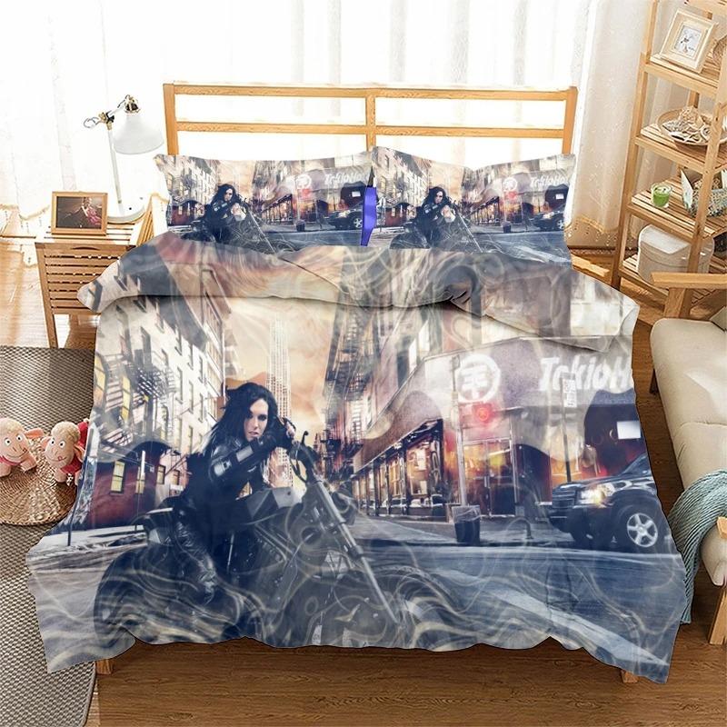 Rock bplus Tokio Hotel3D Print Beding Set Soft with Soft Fabric Duvet Covers Pilowcases One Piece Warm Comforter Beding Sets Bedclothes Bed K581