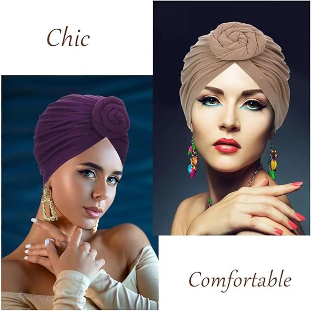 Elastic Twist Knot Turban Hat Wrap Style Cancer Chemo Hat Fashion Hijab Caps  Women Headwear