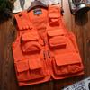 Life Outdoor Vest for and and Breathable and Jacket M's Multi-functional Fishing, Photography, Men's Women's Quick-Drying (Orange, L)