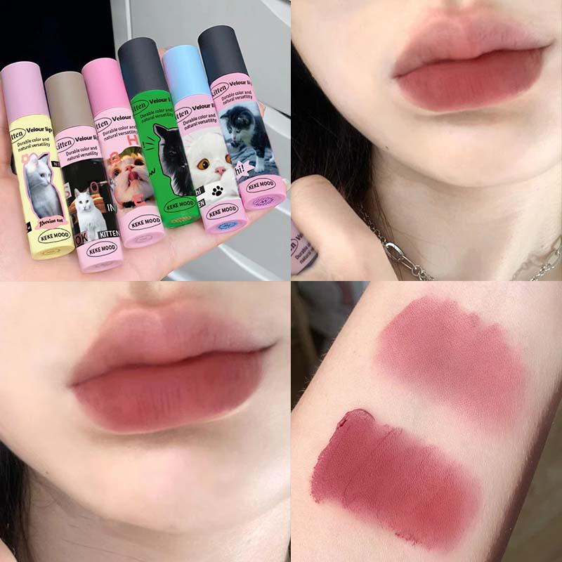 Kekemood Kate Land Meow Meow Matte Velvet Lip Cream - Non-Fading, Non-Stick Cup Lip Glaze