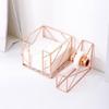 Sturdy Hollow Out Design Metal Sticky Note Dispenser Holders Case With Compacts Design For Pens Pencils And Sticky Notes