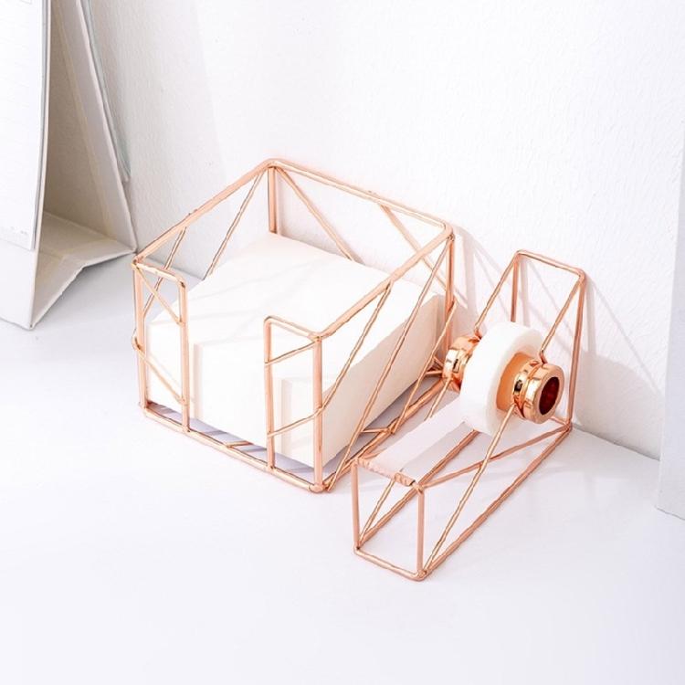Sturdy Hollow Out Design Metal Sticky Note Dispenser Holders Case With Compacts Design For Pens Pencils And Sticky Notes