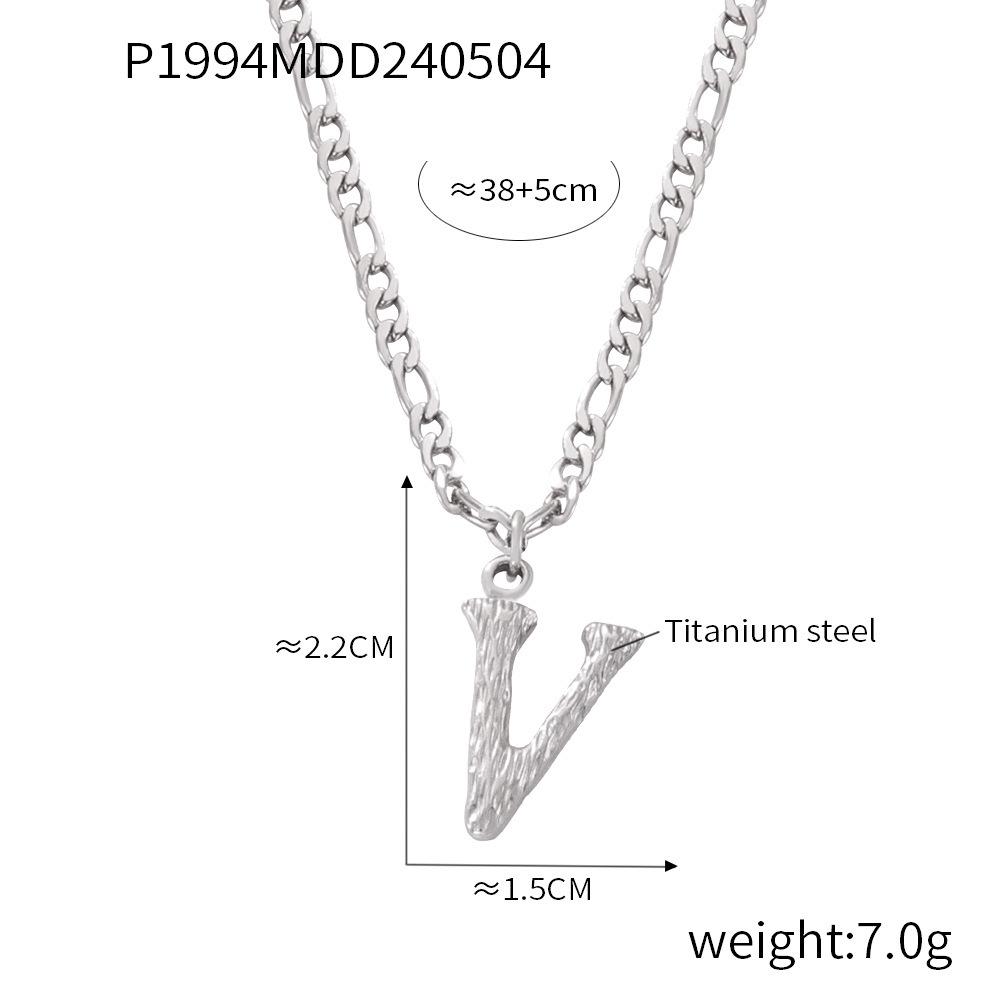 Simple Light Luxury Titanium Steel 26 Letter Necklace Niche Non-Fading Necklace Gold Tree Pattern Jewelry