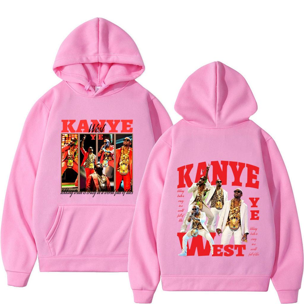 Rapper Kanye West Album 2026 Tour Vintage Print Hoodie Unisex Hip-hop Sweatshirt Long Sleeves Loose Aesthetic Trend Pullover