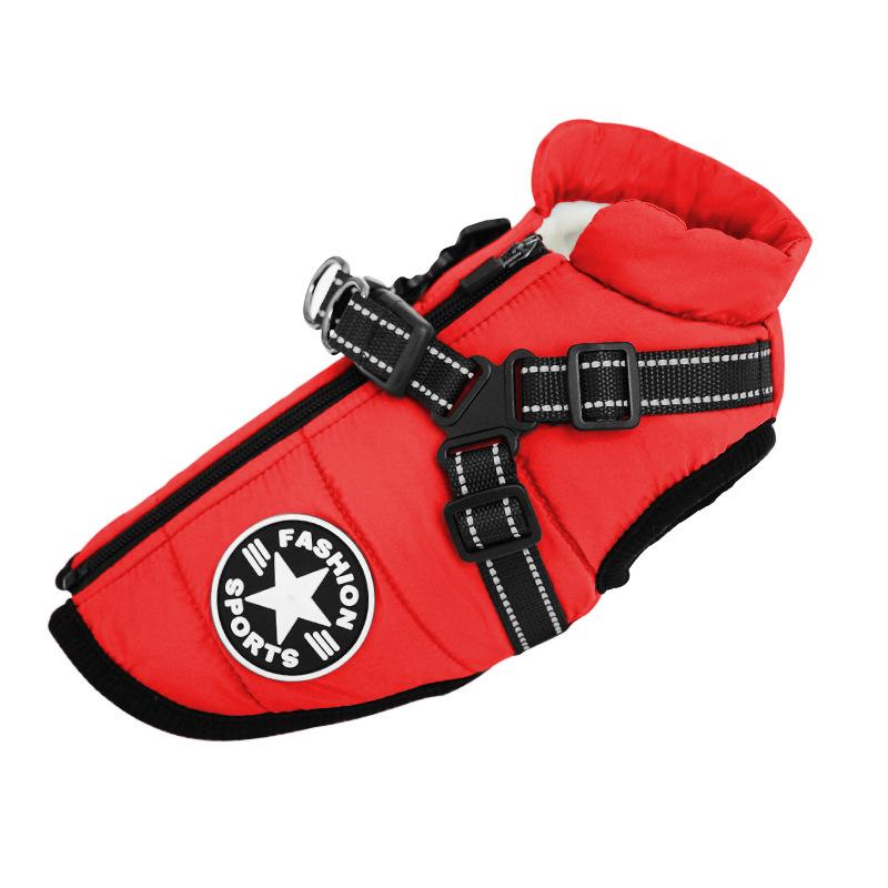 S-5XL Pet Dog Jacket with Harness Winter Warm Dog Vest Clothes Outdoor Waterproof Dog Coat for Small Medium Large Dogs