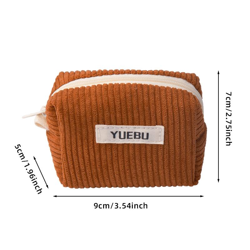 Corduroy Mini Zipper Coin Bag Small Wallet Key Earphone Storage Bag Kids Coin Purse Coin Pouch Cute Purse Versatile Bag