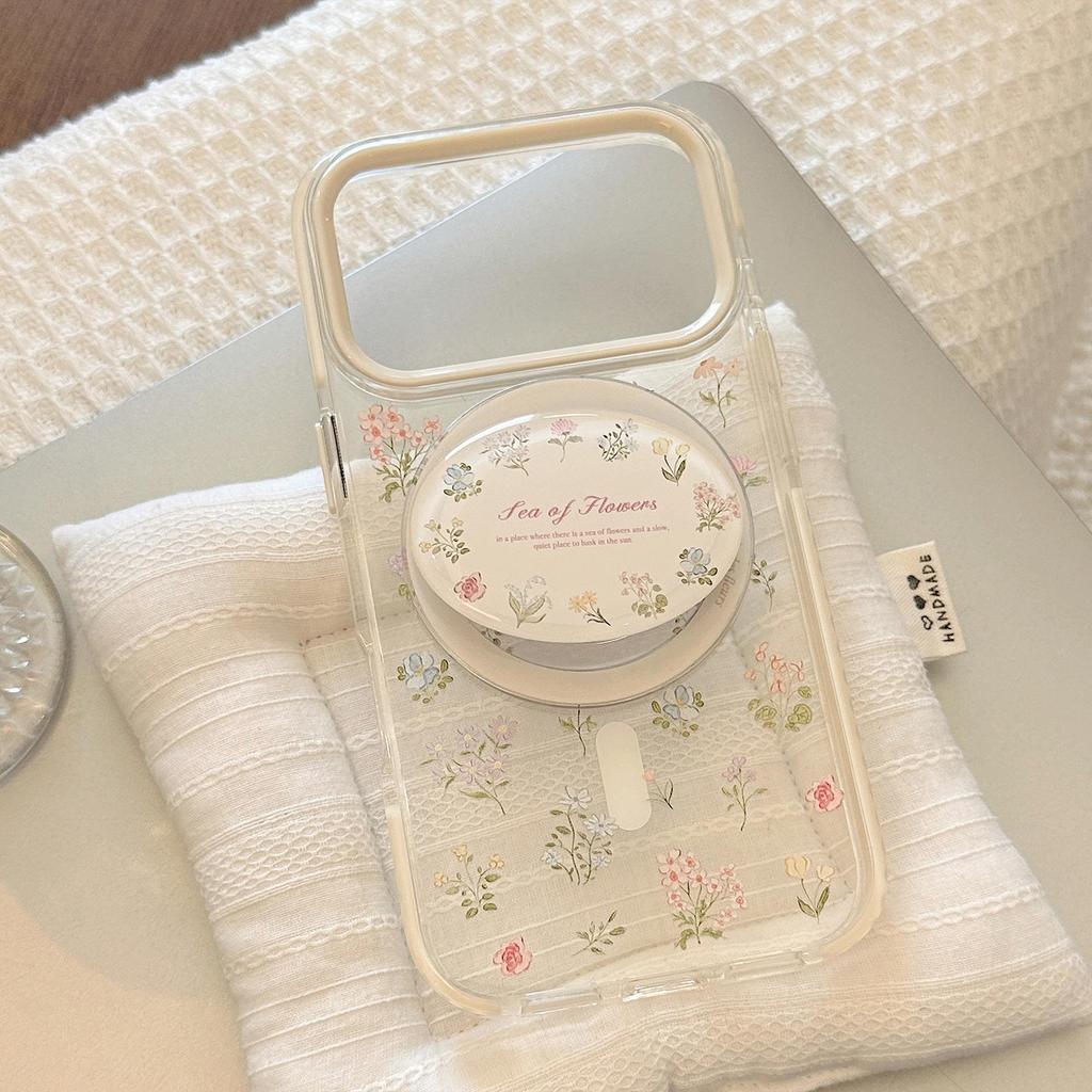 Flower Magnetic Mount Phone Case for iPhone 16, iPhone 17, and iPhone 17 Pro Max