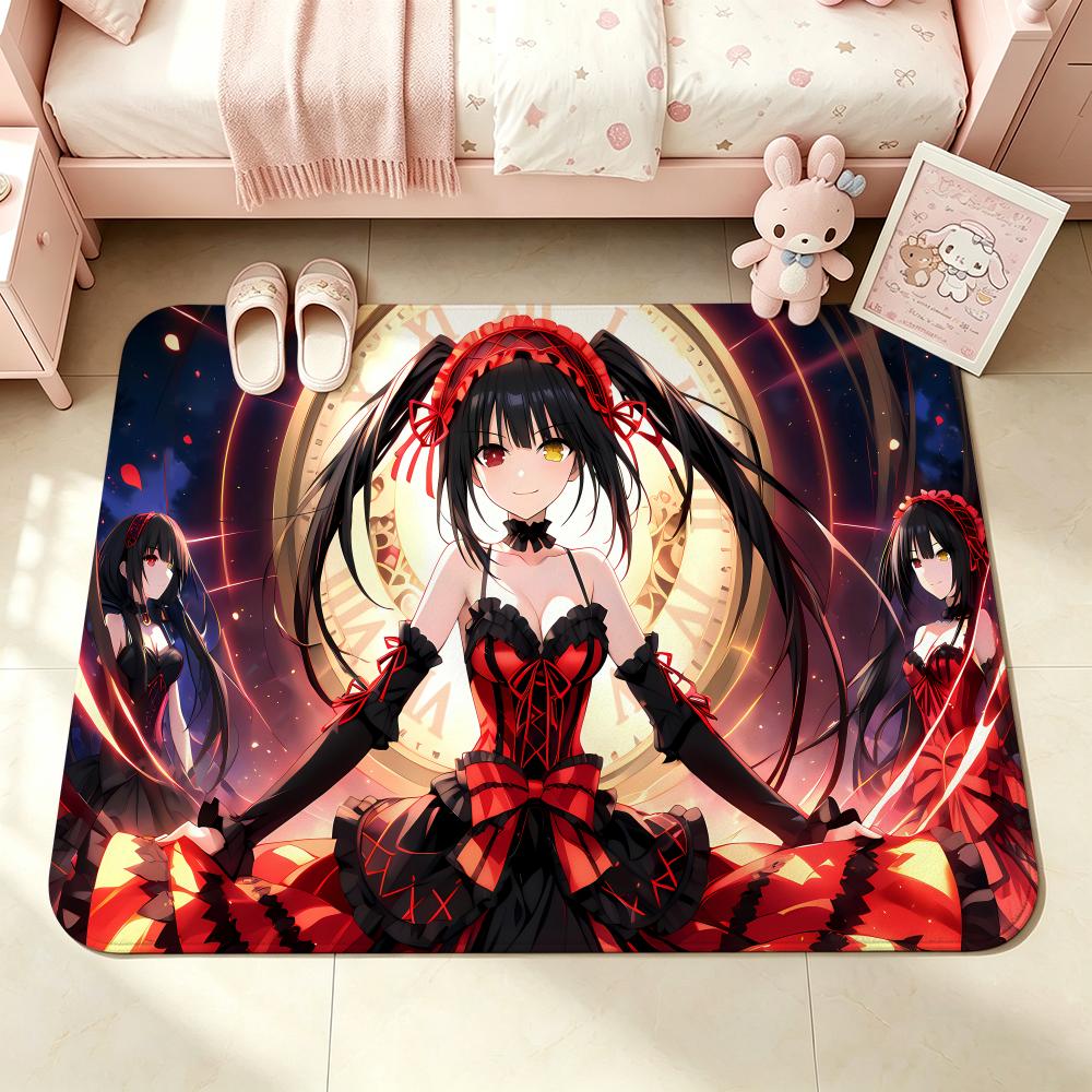 Anime-Tokisaki KurumiS Floor Mat Bedroom Carpet, Bathroom Foot Mat, Doormat, Non-Slip Absorbent Multi-Use