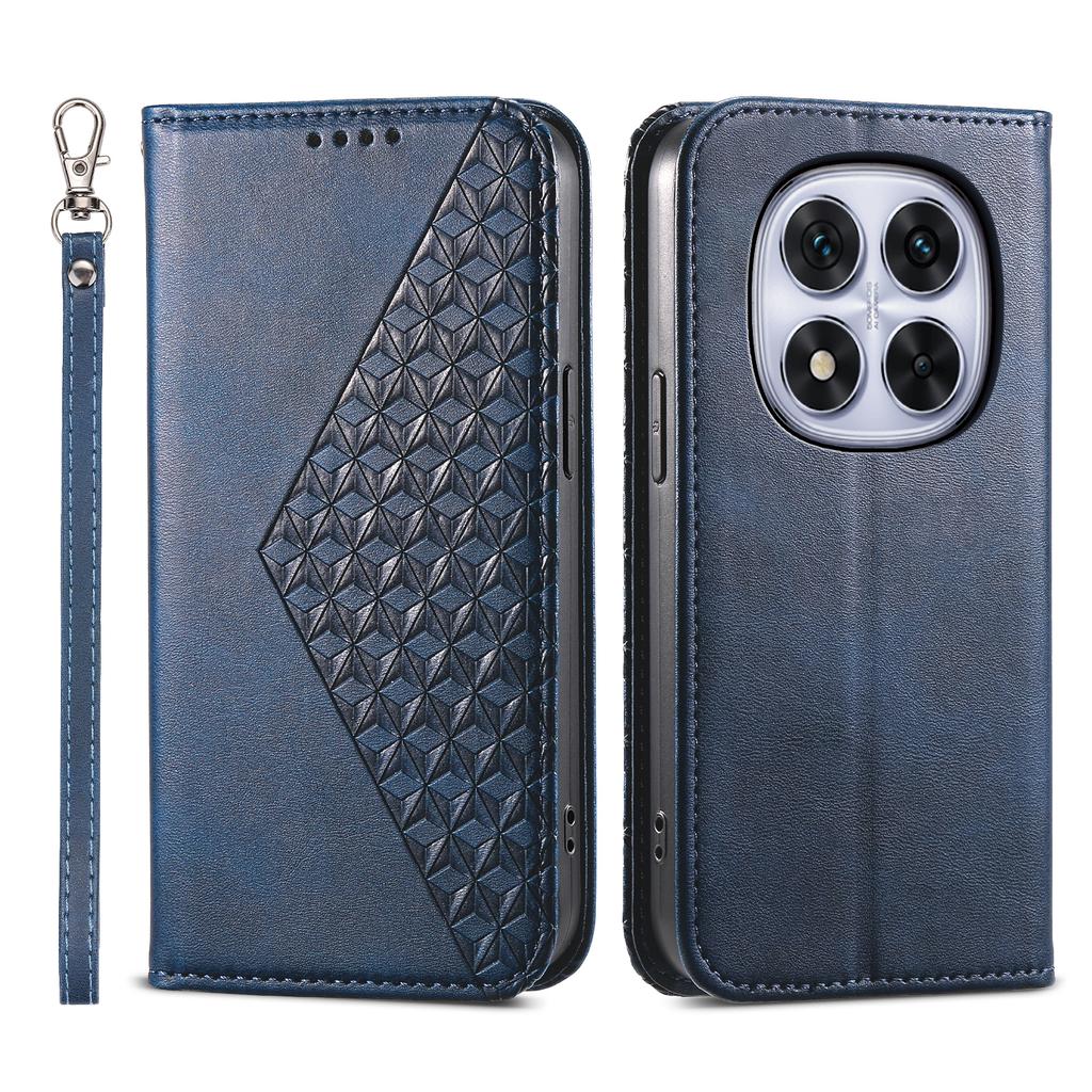 Dla Xiaomi Redmi Note 15 Pro 5G (Światowy) Etui Portfelowe z PU Skóry Cielęcej Teksturowanej z Paskiem na Nadgarstek