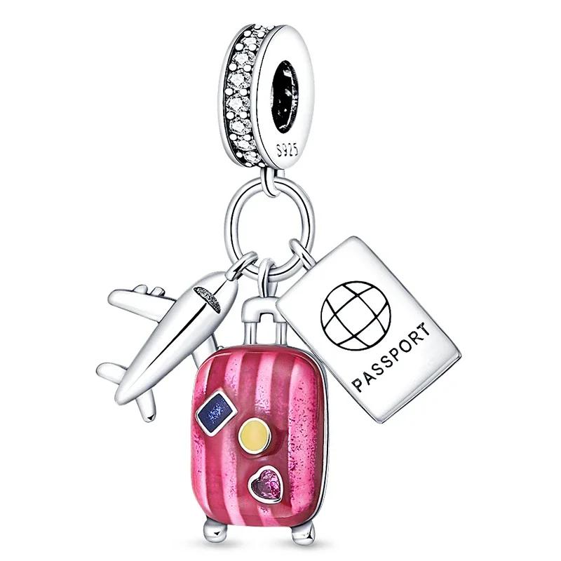 Charms Beads Copper Pink Perfume Bottle Letter Luminous Firefly Tarot Card Beads Fit Diy Bracelets Jewelry