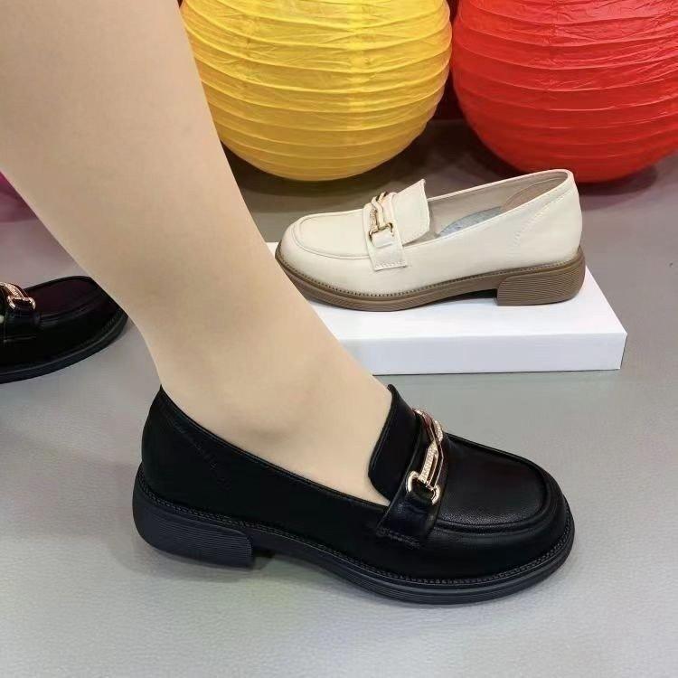 Chaussures simples en cuir souple Chaussures en cuir style britannique plates décontractées antidérapantes