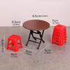 1/12 Scale Doll House Furniture Foldable Dining Tables 8 Stools Restaurant Scene Setting Accessories for Kids Craft Model