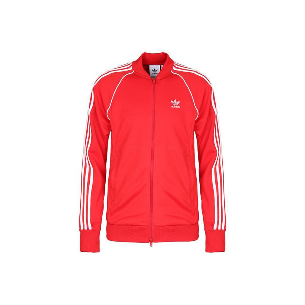 Adidas Originals Trefoil Reversible Full Zip Sportjacke Herren Oberbekleidung Hell-Karminrot CW1257
