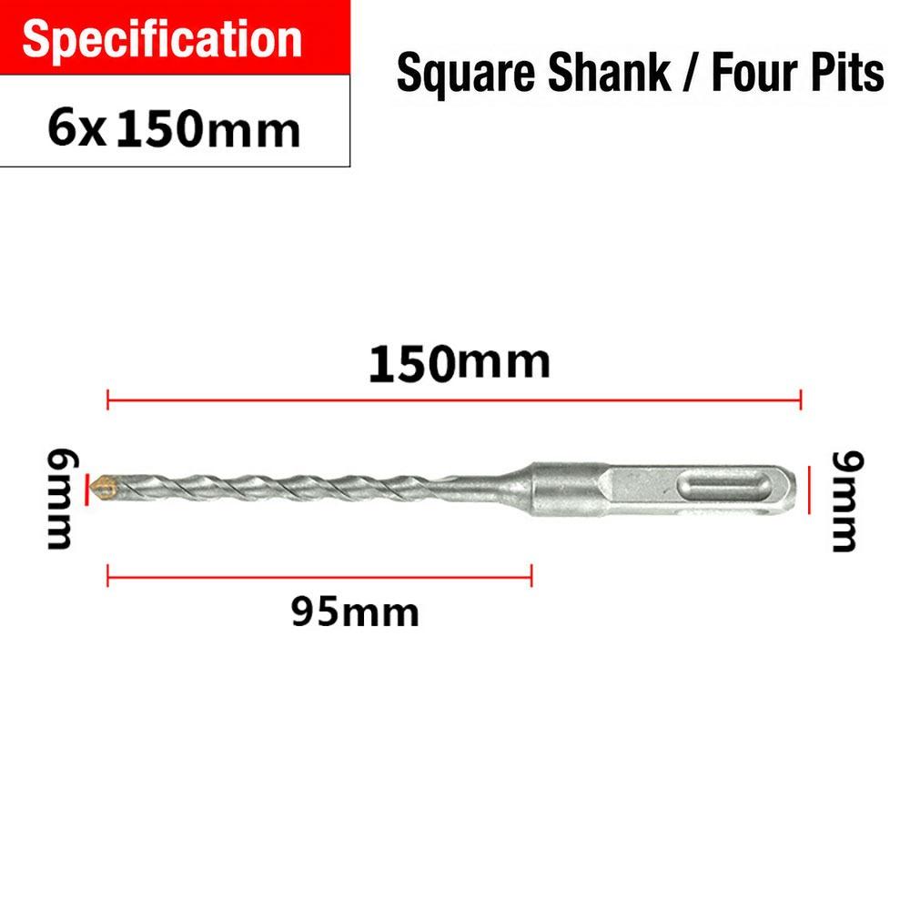 1Pcs 110-500mm SDS Plus Masonry Drill Bit Electric Hammer Drill Bit  For Rotary Hammer Drilling