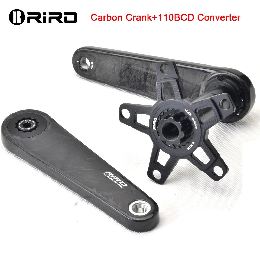 RIRO Carbon Fiber Road Crankset 29MM 50-34/52-36/53-39T Compatible with 11/12 Speed Shimano Direct Mount /110/130BCD Chainrings