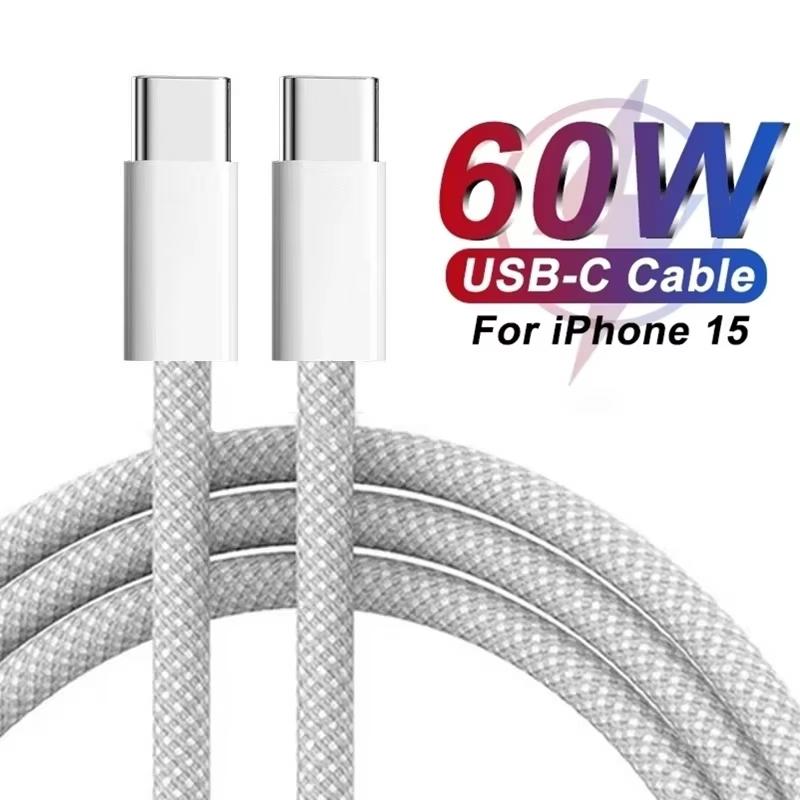 PD Data Cable USB C to Type C Fast Charging Data Cord Cable 60W USB-C For iPhone 16 15 Xiaomi Huawei Samsung Portable Power Bank