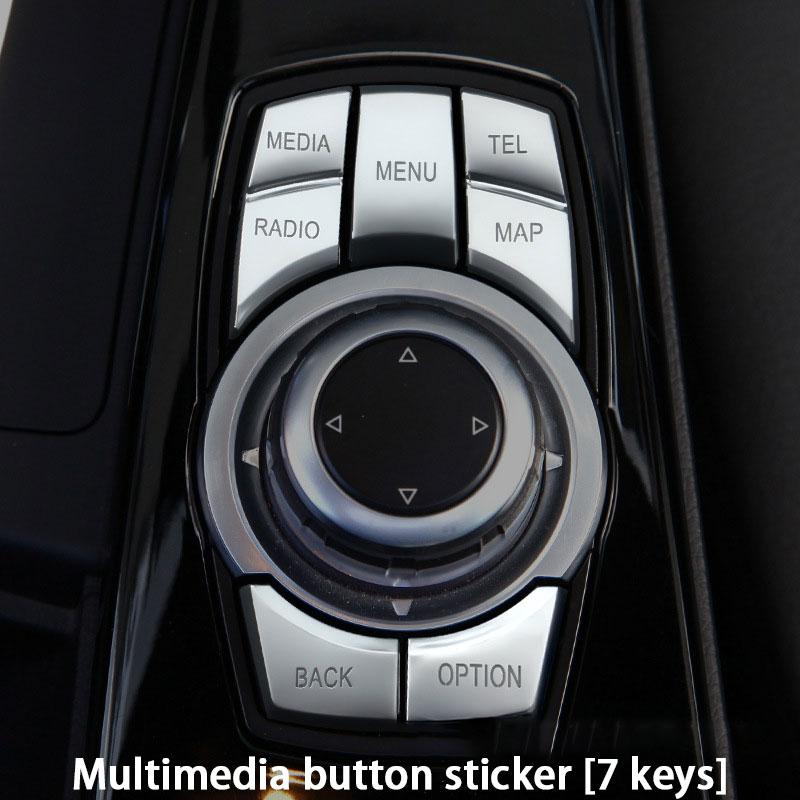 Für BMW 5er G30 F10 G60 Ein-Klick Start-Stopp-Knopf Aufkleber, Handbremsabdeckung, Multimedia Auto-Knopf Aufkleber