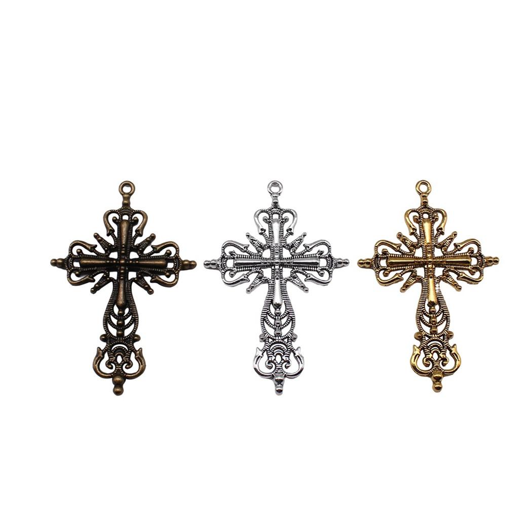 Hollow Cross Charms Multi Color Alloy Pendants For Gothic Christian Jewelry Accessories
