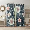2 pcs   versatile polyester transparent curtains for home decoration Elegant White & Pink Floral for use in bedrooms and living