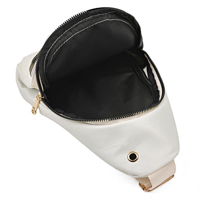 Women's Embroidered Nylon Chest Bag, Unisex Crossbody Sling Pack, Lightweight Travel Hiking Bag