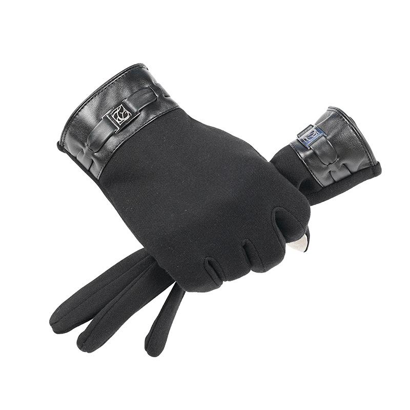 Warm Gloves In Autumn and Winter Touch Screen for Men's Non Reflective Velvet Gloves for Outdoor Riding Sports Plus Velvet Cold Proof Gloves