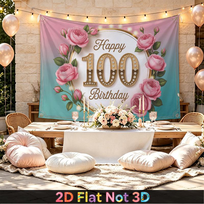 Red Floral Photo Backdrop 1pc - Polyester Background