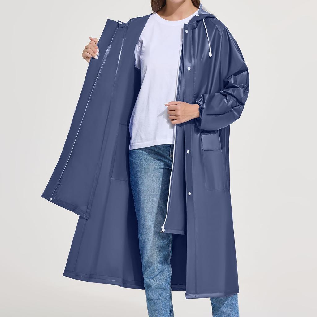 Facecozy Unisex Cycling Raincoat with Double Reflective Waterproof Rain Long Durable and Perfect for and Includes Storage Bag Brim, Tape, Poncho,