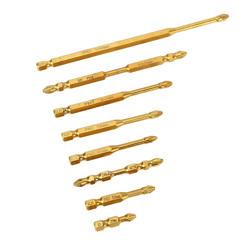 8 Pcs Magnetic Screwdriver Bit Set K5 Non Slip Anti Impact Long Short PH2 Screwdriver Bits