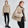 Thickened splicing Mao Mao cotton-padded jacket women's autumn and winter new loose warm cotton-padded jacket
