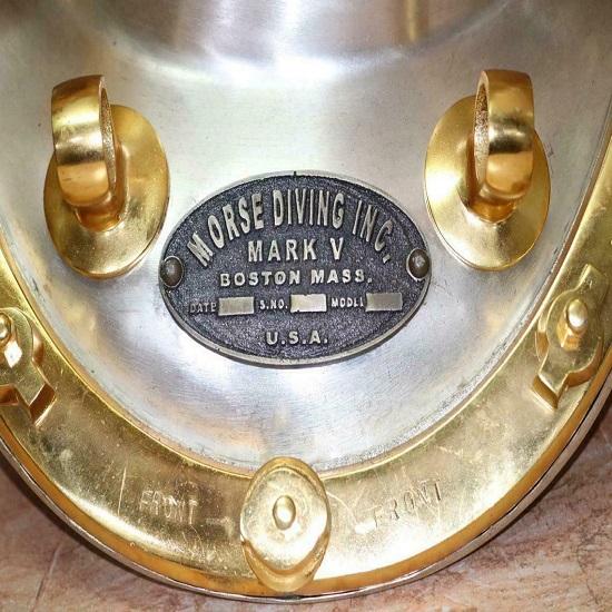 US Navy Boston Copper Brass Diving Helmet Divers Mark V Heavy Pure Copper Brass