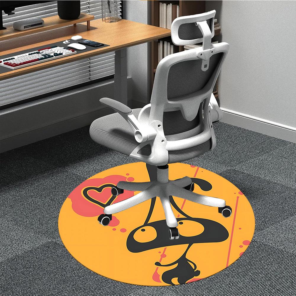 

1pc Mushroom Love Office Round Area Rug, Indoor Mat Suitable ForOffice, Under Office Chairs Bedroom Living Room Home Decor, Room Deco, D053 80cm by 80cm