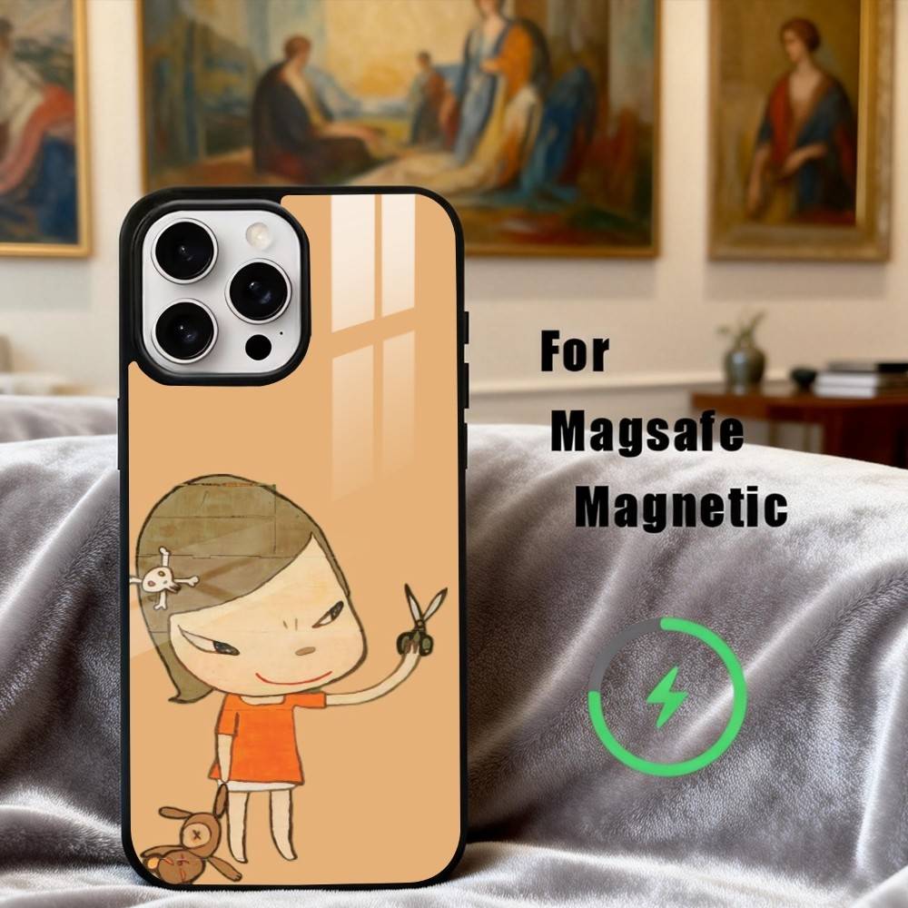 Cute Y-Yoshitomo Nara Phone Case For iPhone 17,16,15,14,13,12,Plus,Pro,Max for Magsafe Magnetic Wireless Charging